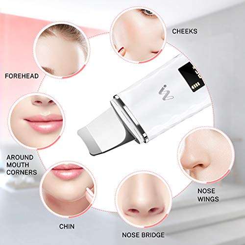 Scrubber Exfoliación Facial Ultrasónica Limpiador de Poros para Limpieza Facial y Cuidado Facial