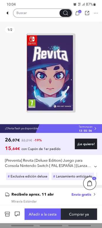Revita Version Deluxe para Nintendo Swotch PAL ESPAÑA, 15.64€ con coupon bienvenida