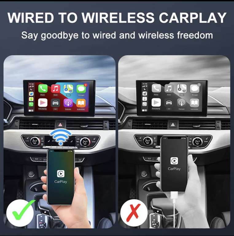 Carlinkit 4,0 para adaptador CarPlay con cable a inalámbrico Android Auto Dongle reproductor Multimedia para coche activador Accesorios azul
