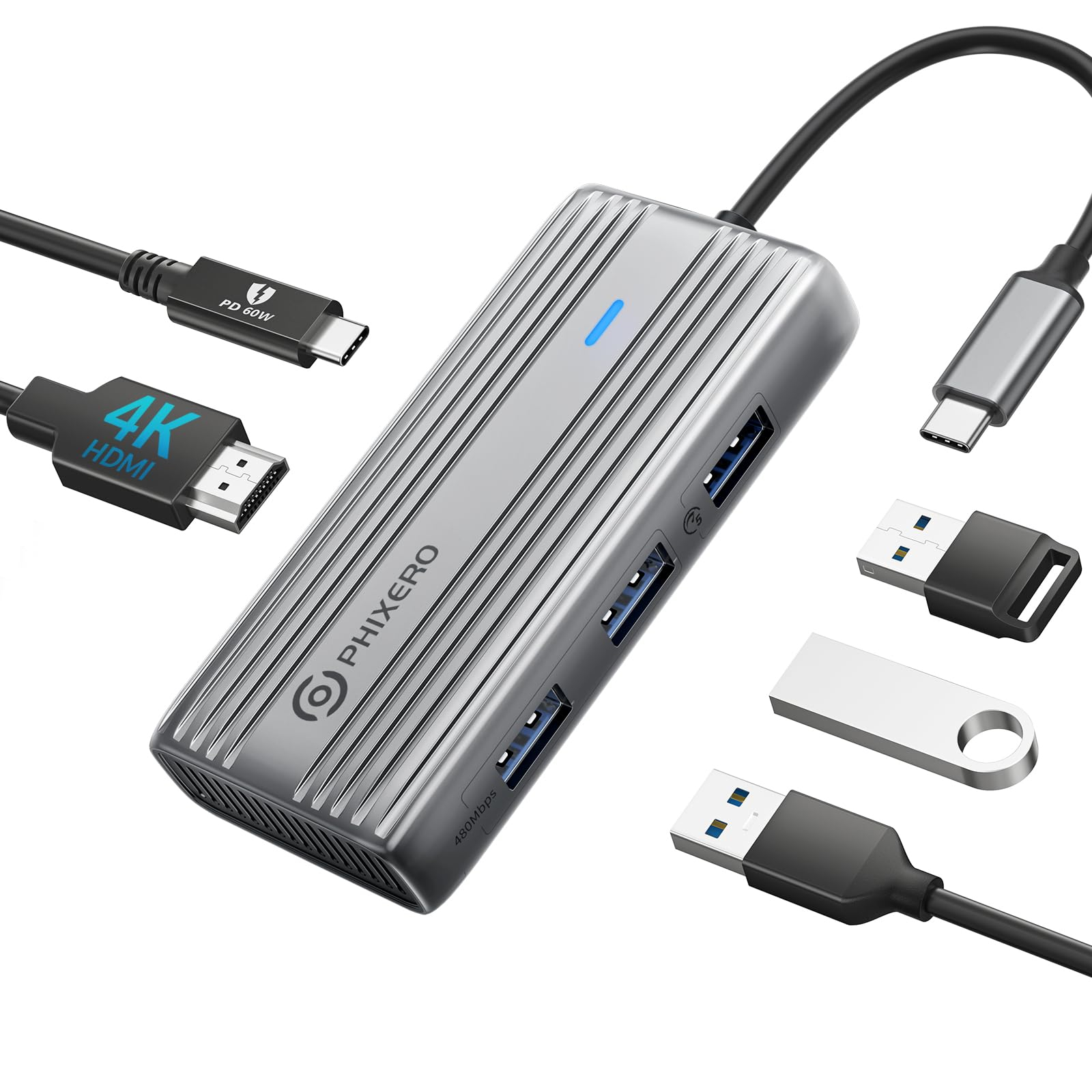 HIXERO USB C Hub Multiport Adapter