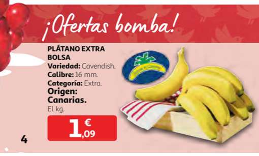 Plátano a 1,09€ en Alcampo
