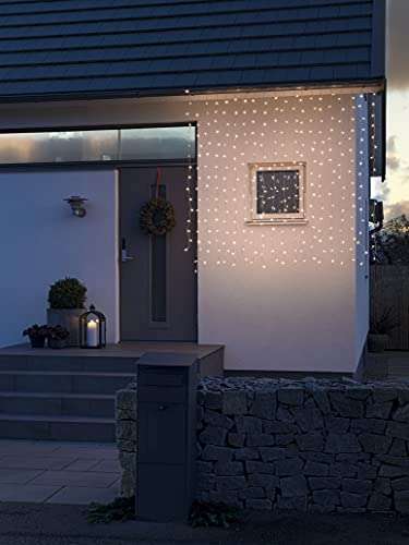 Konstsmide Cortina de luz LED para exteriores, color blanco ámbar