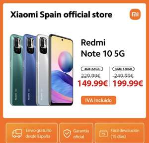 Redmi Note 10 5G, versión global ( el 27 de septiembre a las 10:00) (desde españa)