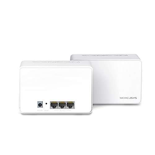 Mercusys Halo H80X(2-Pack) - Router Sistema WiFI 6 Mesh, AX3000, Doble Banda, Cobertura hasta 420 m² , 3x Puerto Gigabit por Unidad, WPA3