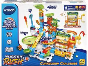 VTech - Marble Rush Deluxe Corkscrew Set, Circuito de canicas Interactivo, Juguete de construcción para niños +4 años, versión española