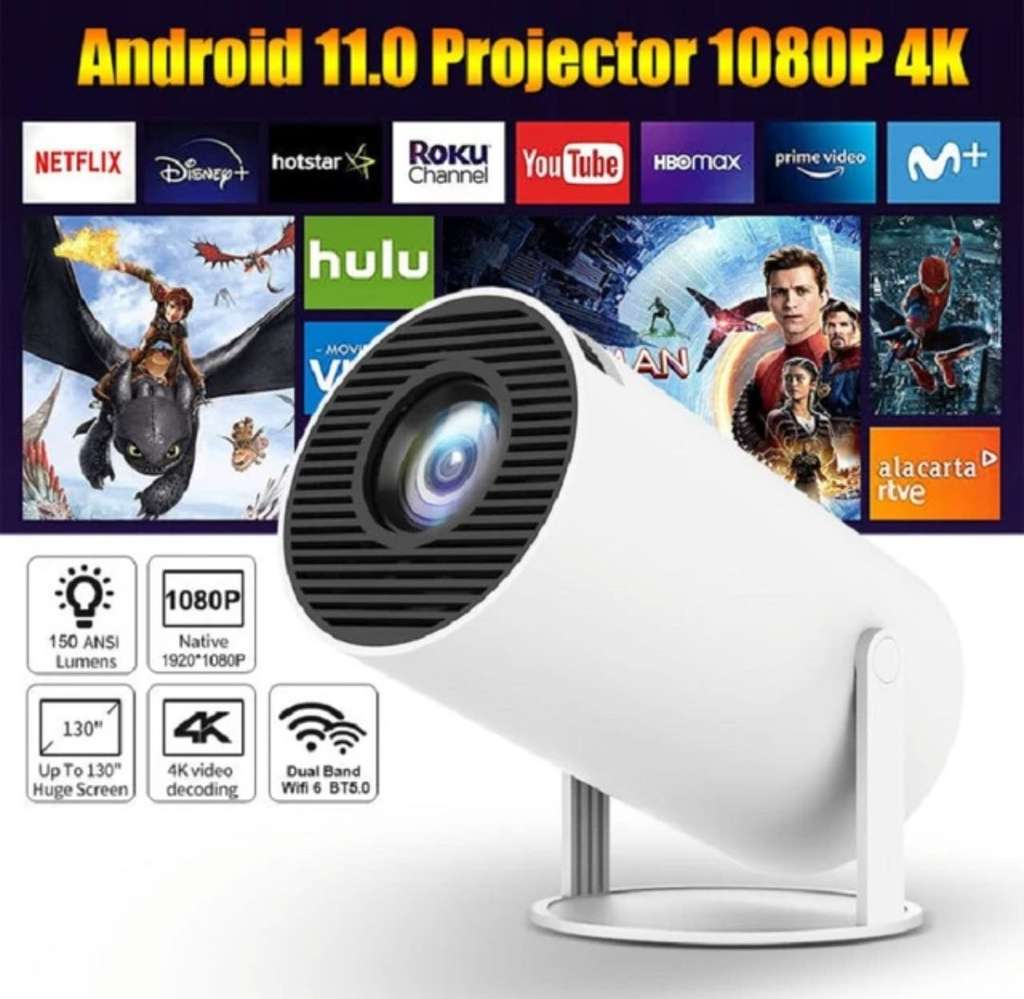 Proyectores HY300 Proyector De Cine En Casa 4K HD Android 11 Dual