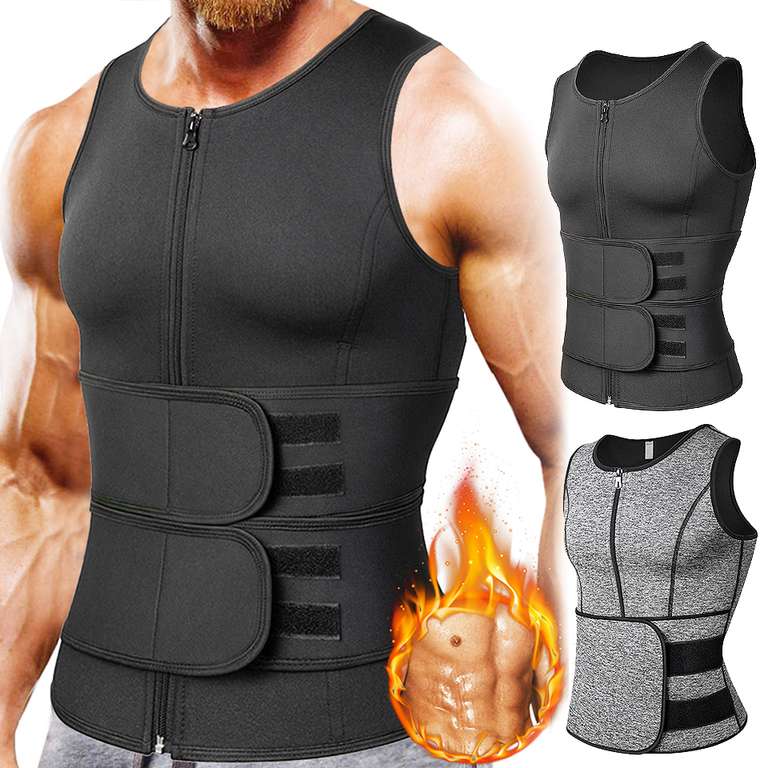 Chaleco moldeador de cuerpo para hombre, camisa adelgazante para sudar, ropa interior de compresión para entrenamiento, quemador de grasa