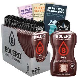 24 sobres de preparado de bebida hidratante de cola sin azúcar marca BOLERO (a 31 céntimos/sobre) + regalo
