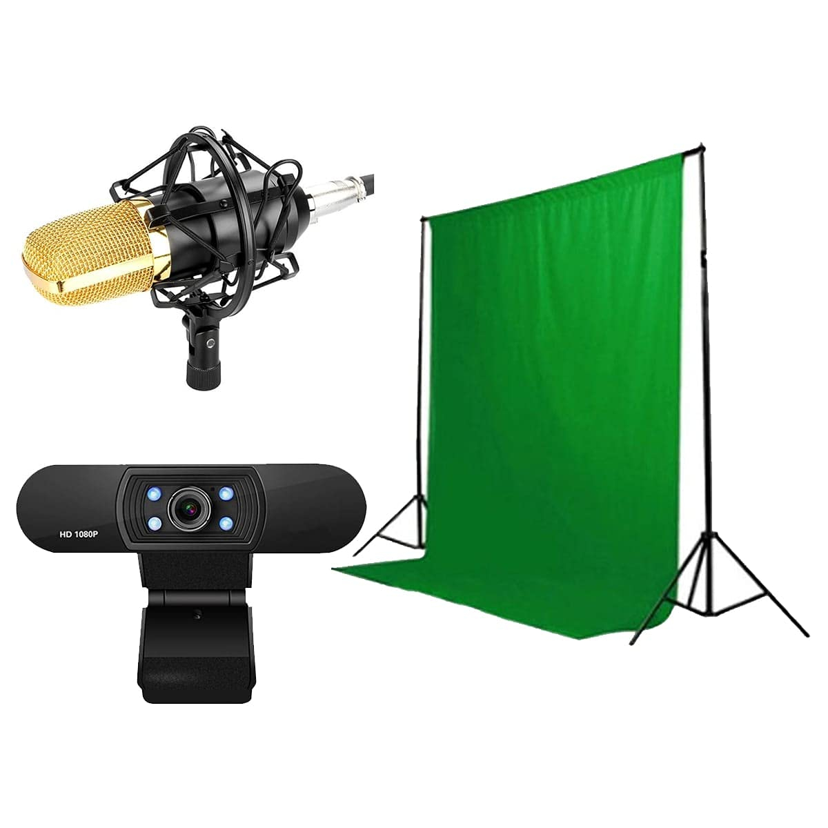 Pack de Streaming 4 en 1 Steelplay Streamer (Micrófono de Condensador + Webcam Full HD 1080p + Croma + Trípode)