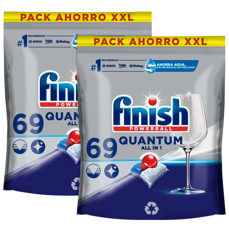 Finish Quantum All in 1 Pastillas para lavavajillas Regular 138 pastillas