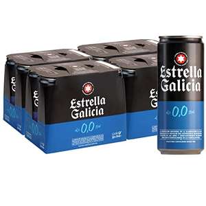 Cerveza sin alcohol Estrella Galicia 0,0 Cerveza - Pack de 24 latas x 330 ml - Total: 7.92 L