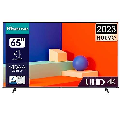 Hisense 65A6K UHD 4K,VIDAA Smart TV, 65 Pulgadas, Dolby Vision, Modo Juego Plus, DTS Virtual X, Control por Voz televisor (2023)