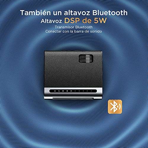 Proyector WiFi Bluetooth 8000 Lúmenes Soporta 1080P Full HD, 9000:1 Mini Proyector Cine Gran tamaño, Projector para Movil/Teléfono/PC/HDMI