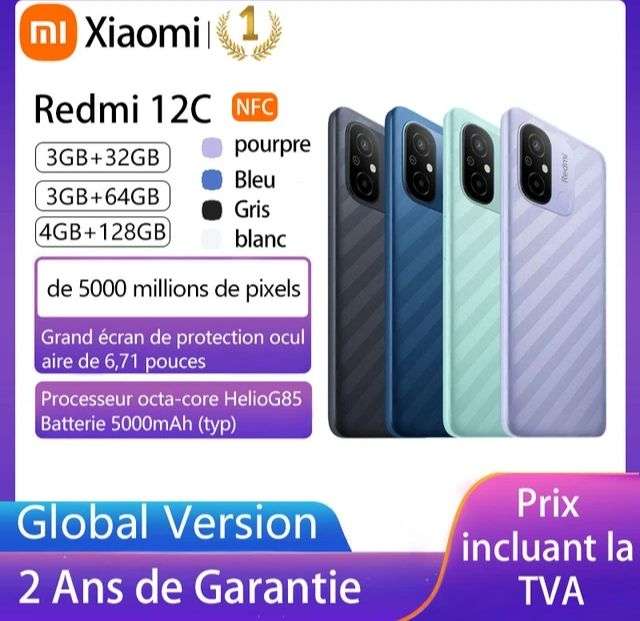 Xiaomi Redmi 12C NFC Smartphone, MediaTek Helio 4gb 128gb (disponible con menos capacidad)