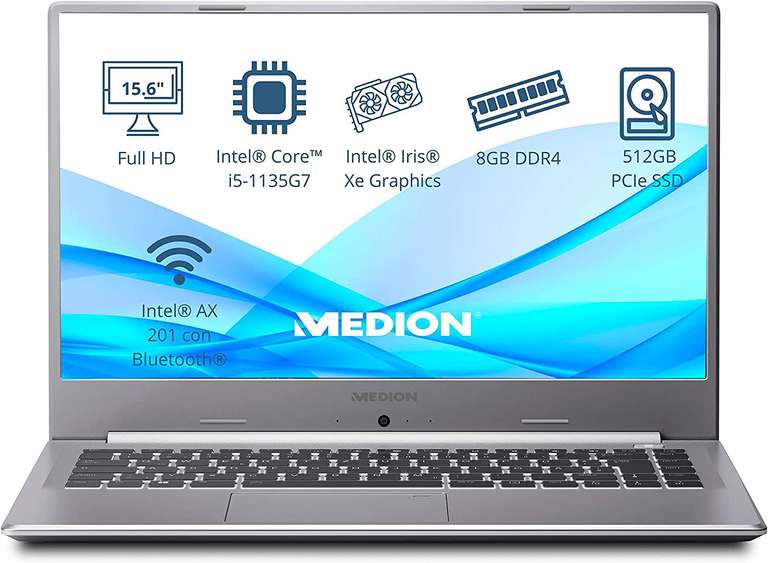 Portátil Medion Akoya S15449 Intel Core I5-1135G7/ 8Gb/ 512Gb Ssd/ 15.6'/ Win11