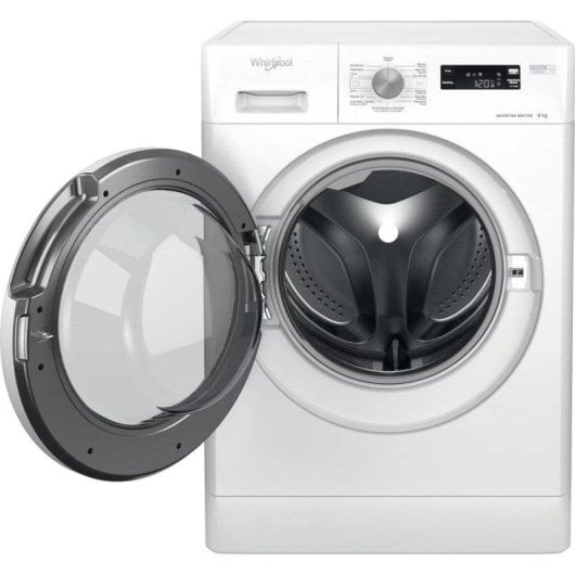 Lavadora Whirlpool FFS 8258 W SP 8kg Blanca (Clase B, 1200 rpm, motor Inverter SenseInverter, 6th Sense, vapor FreshCare+, display digital)