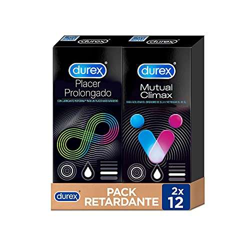 Durex Pack Retardante Preservativos Placer Prolongado + Mutual Climax - 24 preservativos (recurrente)