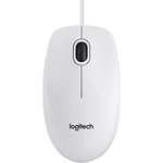 Logitech B100 Ratón con Cable, 3 Botones, Seguimiento Óptico, Ambidiestro, PC/Mac/Portátil/Chromebook - Blanco