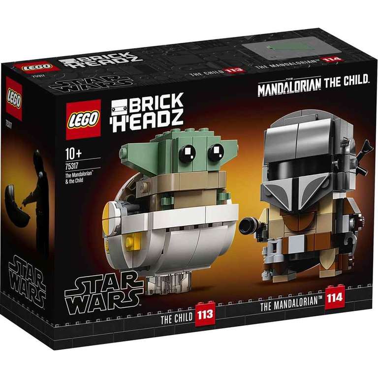 LEGO 75317 Star Wars BrickHeadz El Mandaloriano y el Niño, Baby Yoda