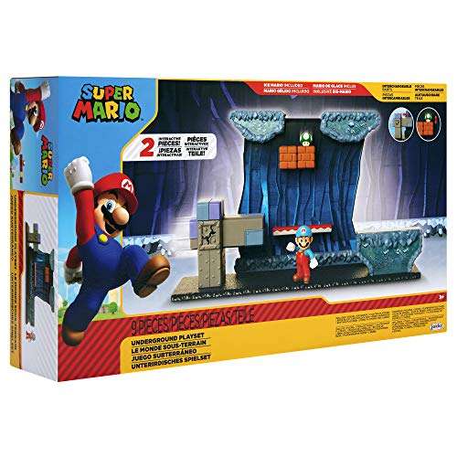 SUPER MARIO- Juego con Figura de acción Ice Mario Incluye 5 Piezas de Entorno Interactivo