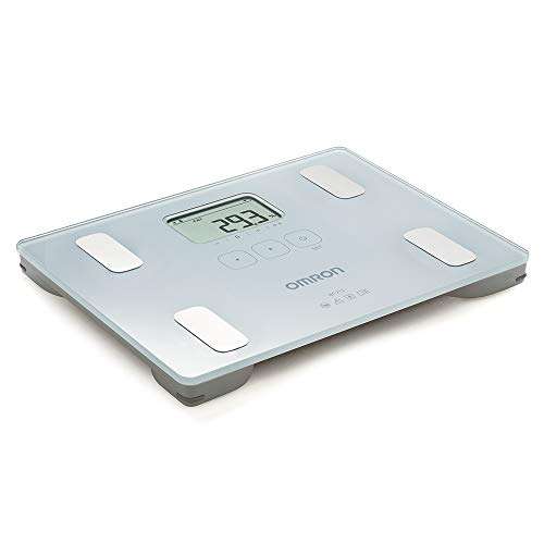 OMRON BF212 - Báscula de baño digital con análisis de composición corporal, porcentaje de grasa corporal, IMC, memoria para 4 personas
