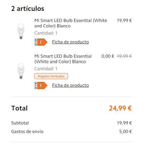 Xiaomi Mi Smart LED Bulb Essential - Blanco y a color