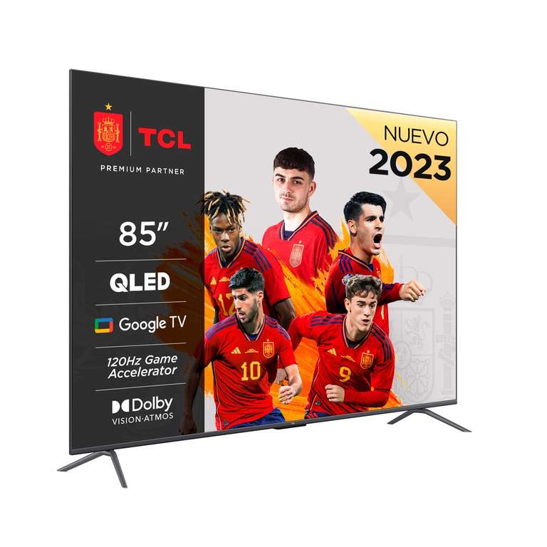 TCL TV QLED - TCL 85C649, 85 pulgadas, 4K HDR Pro, Game Master, Google TV
