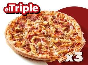 3 pizzas medianas a 5,96€/u (a domicilio) - Telepizza