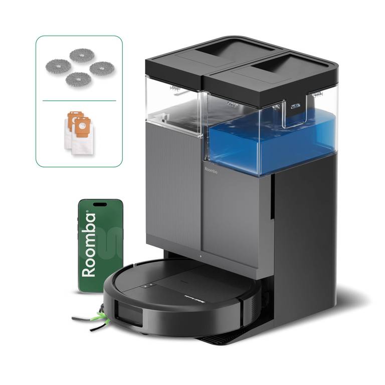 Robot Aspirador y Friegasuelos iRobot Roomba Plus 415 Combo con Base AutoWash Multifunción