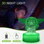 Luz Nocturna 3D , Lámpara con 3 Patrones y Cambio de 16 Colores (Aplicar cupón)