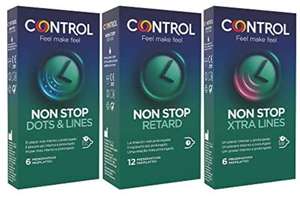 Pack de Preservativos Non Stop Puntos y Estrías, Non Stop Retard y Non Stop Xtra Lines