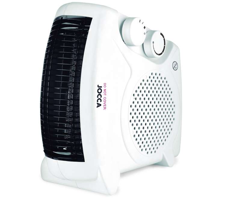 Calefactor eléctrico blanco JOCCA 2000W. 2 opciones de calor y 1 de frío. Doble posición: vertical y horizontal