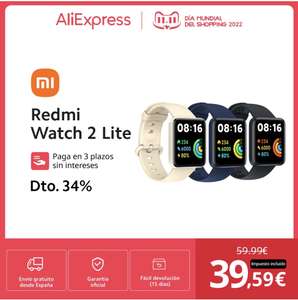 Redmi Watch Lite 2 Reloj Inteligente - ENVIO DESDE ESPAÑA