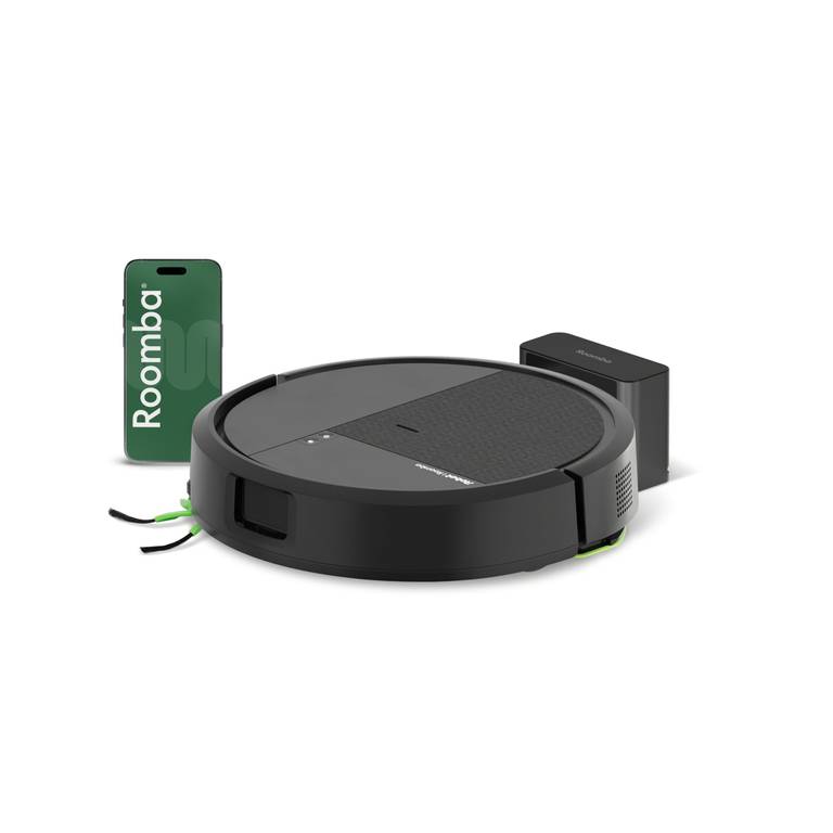 Robot Aspirador y Friegasuelos iRobot Roomba 115 Combo (15.000 Pa, LiDAR Clearview, mopa extendida, cepillo flexible, app, negro)