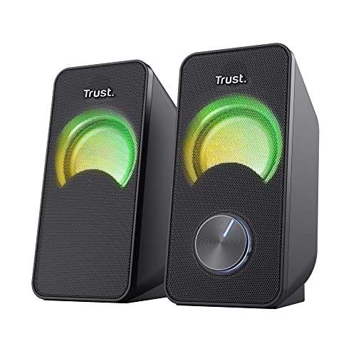 Trust Arys - Juego de 2 Altavoces portátiles (LED RGB, 2.0 Canales, 12 W, USB) Negro
