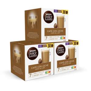 3 cajas de cápsulas de Café con Leche para DOLCE GUSTO (90 cápsulas en total; a 17 céntimos la cápsula)