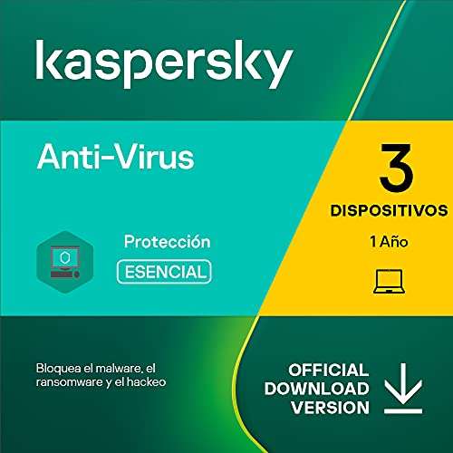 Kaspersky Antivirus 2022 / 1 año / 3 Dispositivos