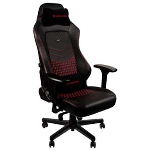 noblechairs HERO Real Leather Negro-Rojo - Silla Gaming
