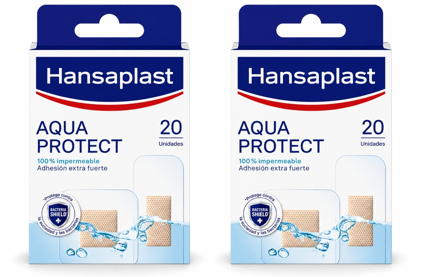 2 X Hansaplast Aqua Protect Apósitos para heridas, apósitos impermeables, 20 apósitos (1,68€/unidad)