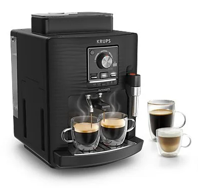 Cafetera superautomática - Krups Intensity EA50K9 (4 bebidas, Espumador de leche manual, Granos de cafe, 15 bares, 1.7l, 2 Tazas)