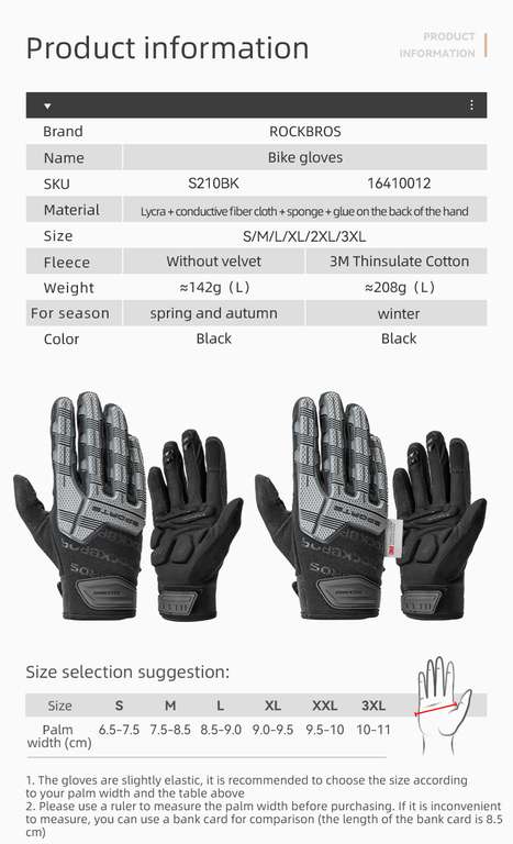 ROCKBROS-guantes tácticos SBR para ciclismo dedo completo