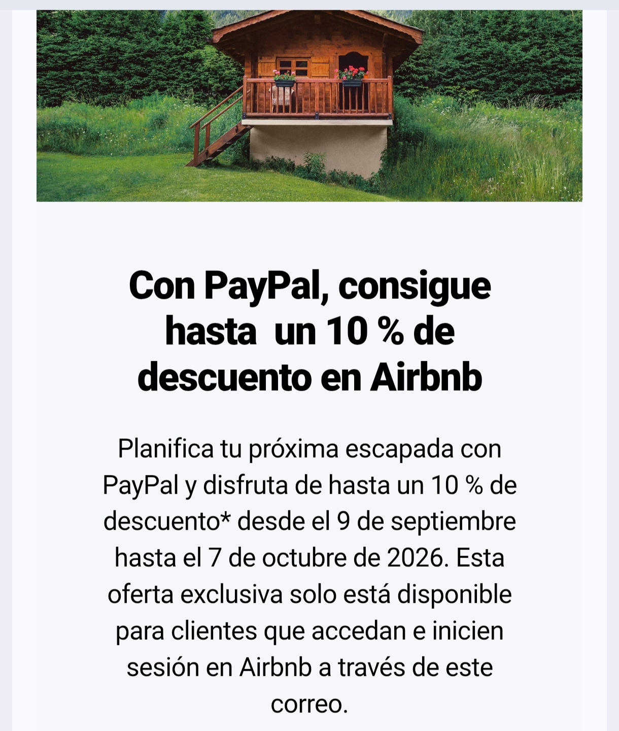 Con PayPal consigues hasta un 10% de descuento en airbnb