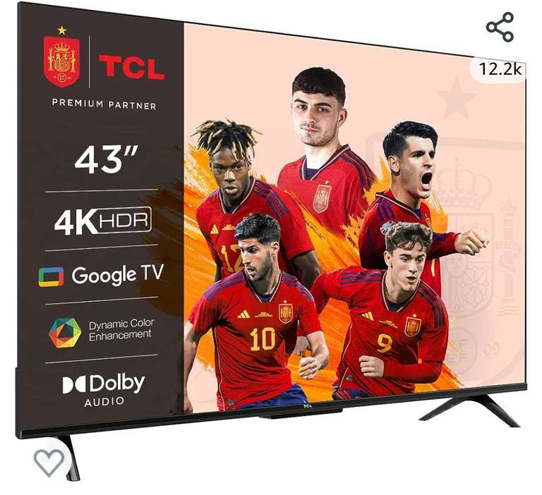 TCL 43P639 - Smart TV 43" con 4K HDR, Ultra HD, Google TV, Game Master, Dolby Audio, Google Assistant Incorporado