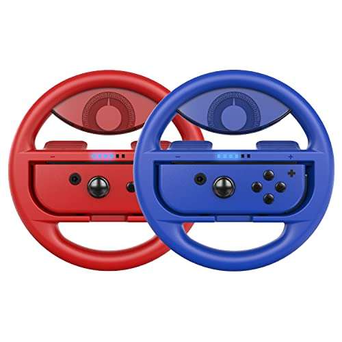 Pack de 2 Volantes Switch, Volante de Carreras Joy-Con, Steering Wheel para Mario Kart 8 Deluxe / Nintendo Switch & Versión OLED,