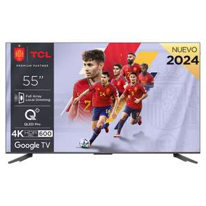 TV QLED 139,7 cm (55") TCL 55C655 PRO, 4K UHD, Smart TV by Google TV, Dolby Vision y Atmos, compatible con Google Assistant