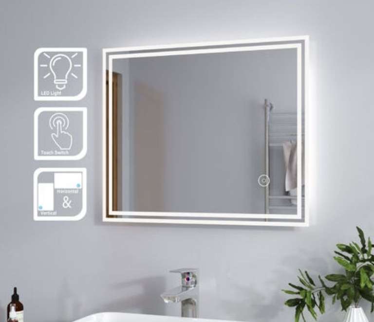 Espejo de Baño 50x60cm con Luces LED