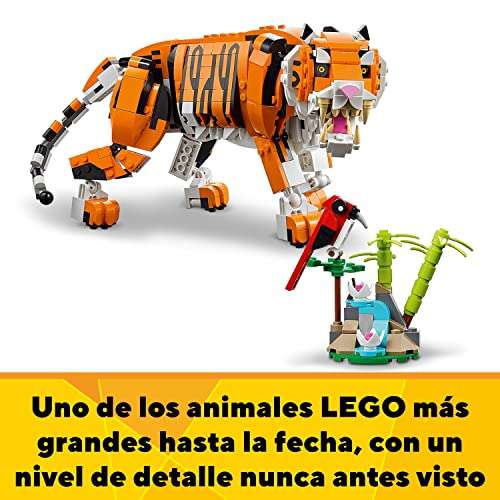 LEGO 31129 Creator 3en1 Tigre Majestuoso Panda o Pez, Juguete de Construcción, Juego con Animales para Niños +9 Años