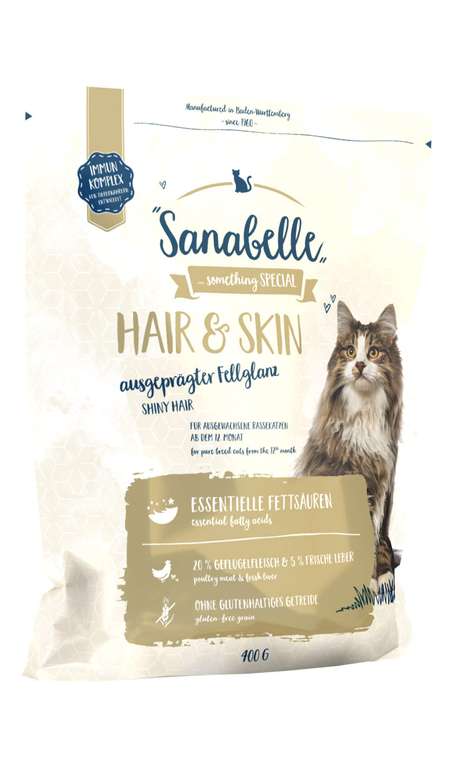 Sanabelle gatos, hair skin, 6 x 400g