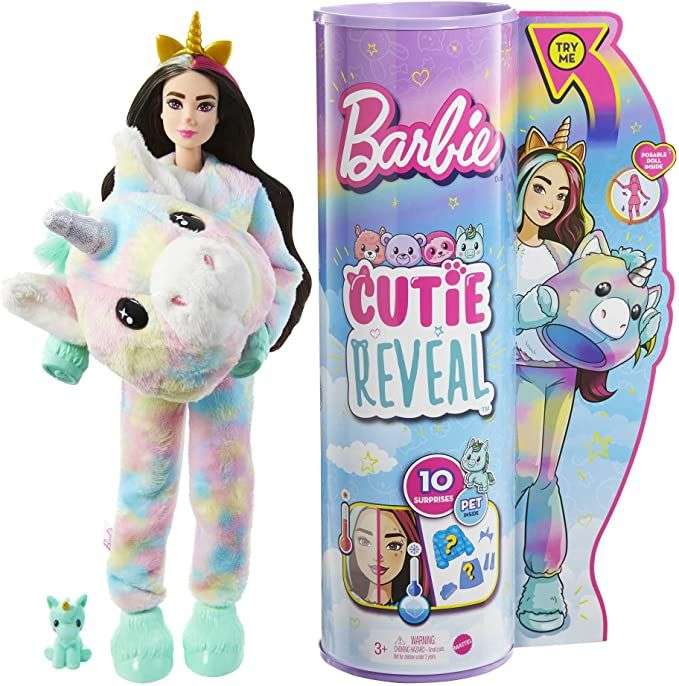 Barbie Cutie Reveal Serie Fantasía en Amazon, varios modelos, también en toysrus