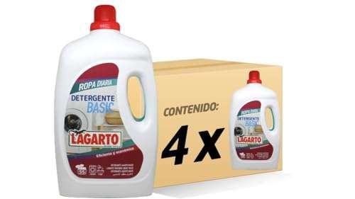 Caja 4 unidades Lagarto Detergente Liquido Basic (4 x 55 Lavados). 3'57€/ud